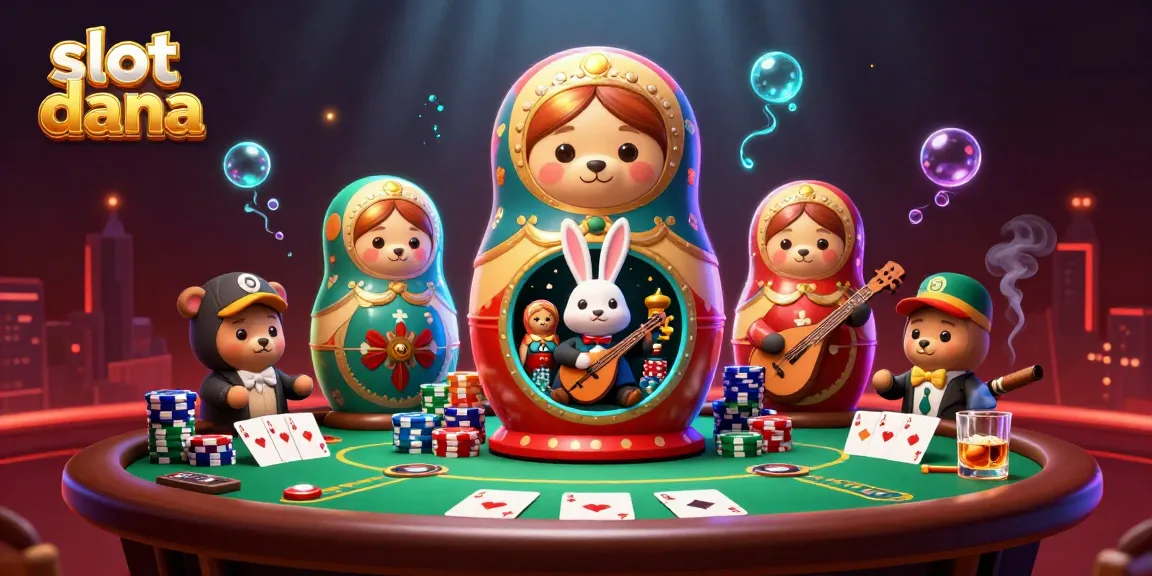 Experience the thrill of slot dana with vibrant characters and casino elements in a festive 3D illustration.
