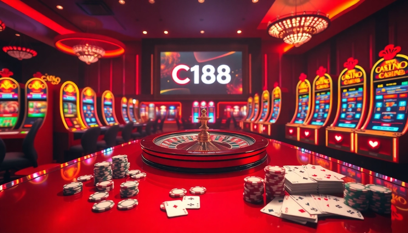 Experience thrilling gameplay at C168 with vibrant slot machines and an elegant roulette.