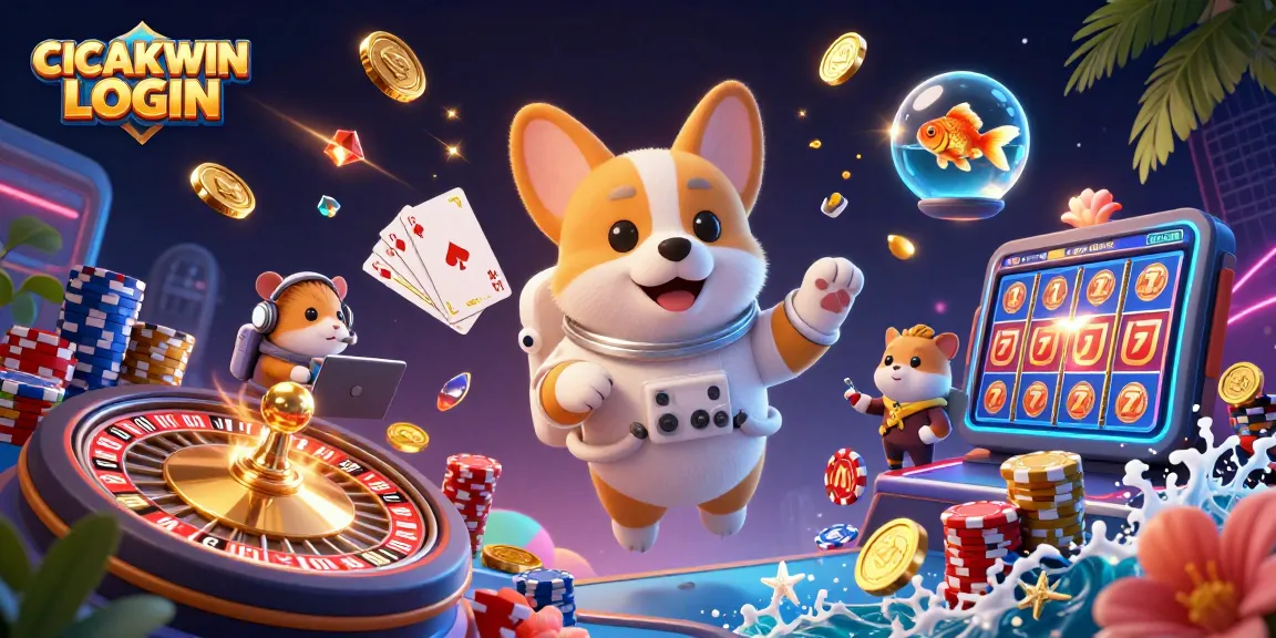 CICAKWIN LOGIN allows players to engage in thrilling casino action within a dynamic space-themed scene.