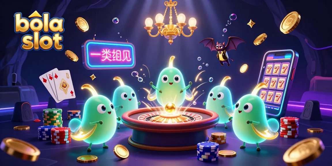 Experience exciting bola slot games in a vibrant casino scene illuminated by glowworms.