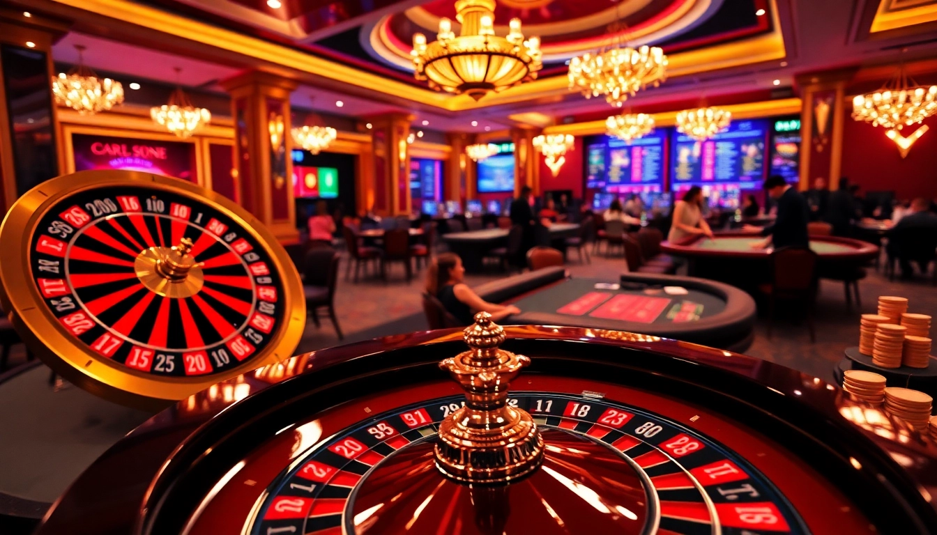 Experience thrilling bets and excitement at https://xx88.lol/ with a vibrant casino scene featuring roulette and poker.