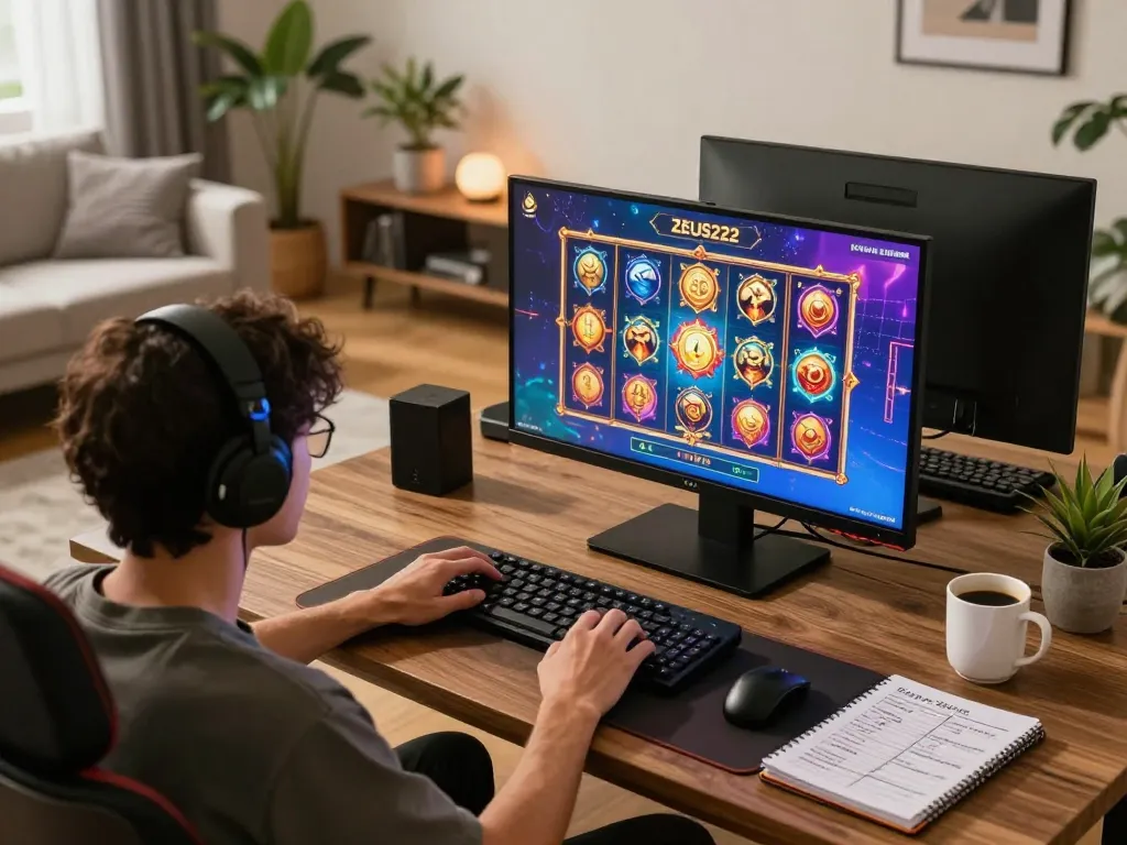 Engaging in ZEUS222 online gaming with vibrant graphics displayed on a smartphone