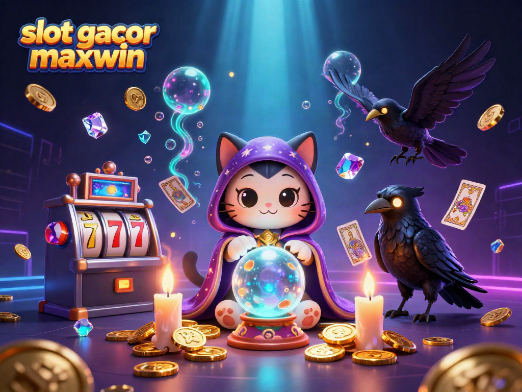 Experience the thrill of slot gacor maxwin with a vibrant 3D casino scene featuring mystical characters and dynamic winning elements.