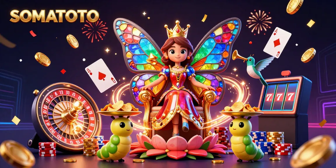 Experience the vibrant world of SOMATOTO with enchanting characters and thrilling casino elements.