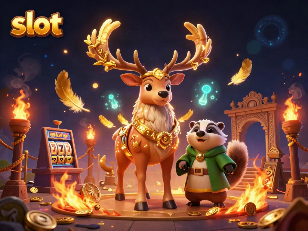 Engage in thrilling slot adventures with a druid stag and mystical elements.