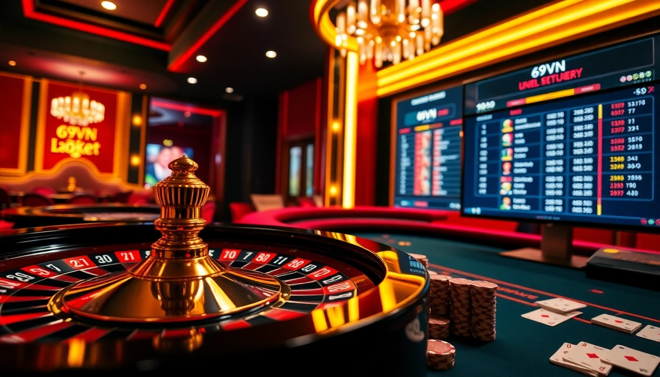 Engaging betting experience at 69VN with luxurious casino elements and vibrant ambiance.