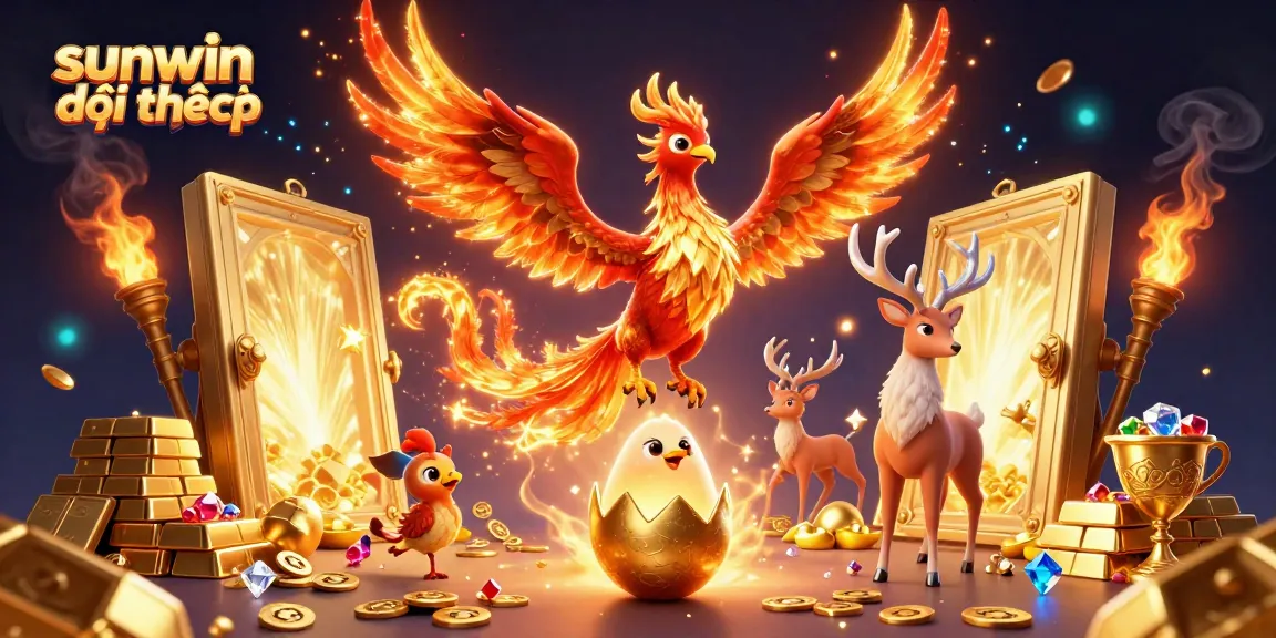 Experience vibrant gaming with sunwin đổi thưởng, featuring a phoenix and treasure in stunning detail.