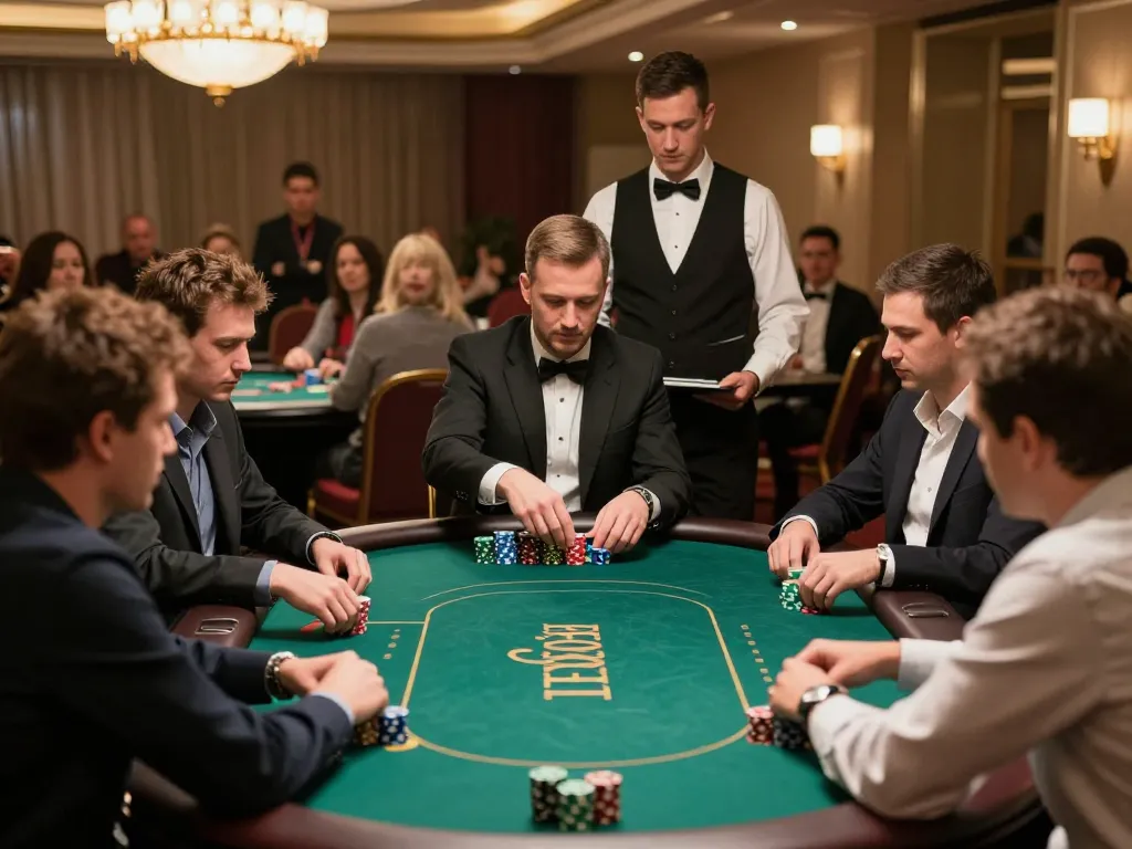 Experience a thrilling Rajabet123 Login at a high-stakes poker tournament with intense players.