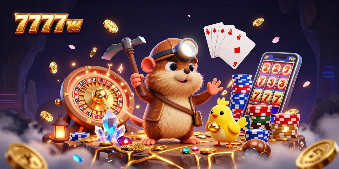 Experience winning strategies on 7777w while exploring vibrant casino elements and engaging game characters.