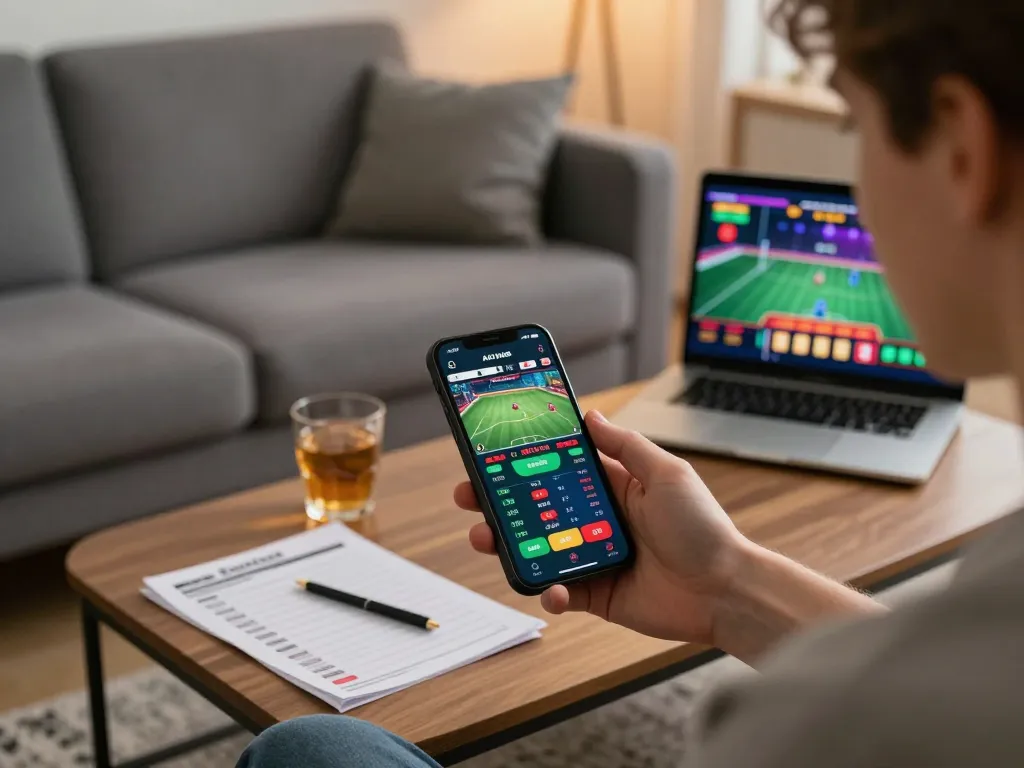 Engaged user placing bets on 78win sports betting app, showcasing dynamic gameplay.
