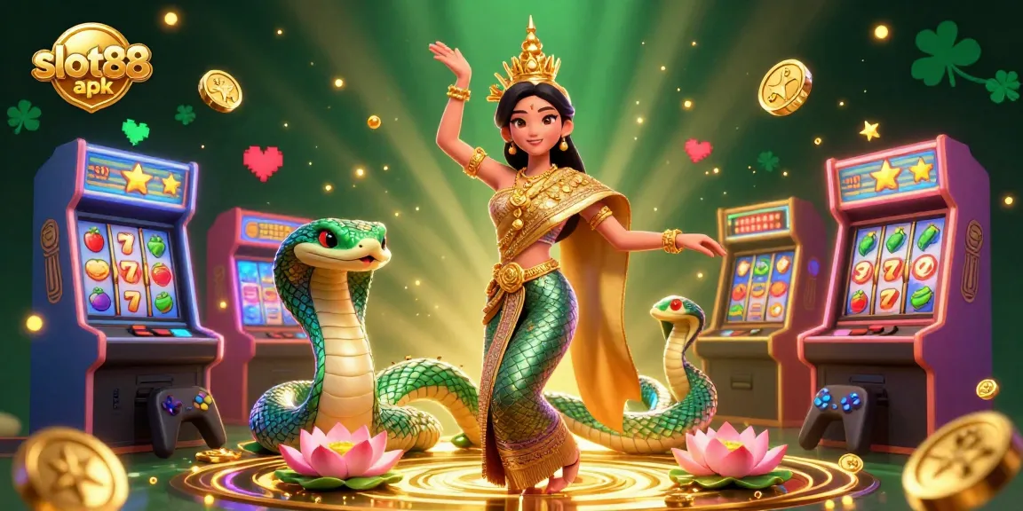 Experience the excitement of slot88 apk with a vibrant 3D illustration showcasing engaging casino elements and dynamic characters.