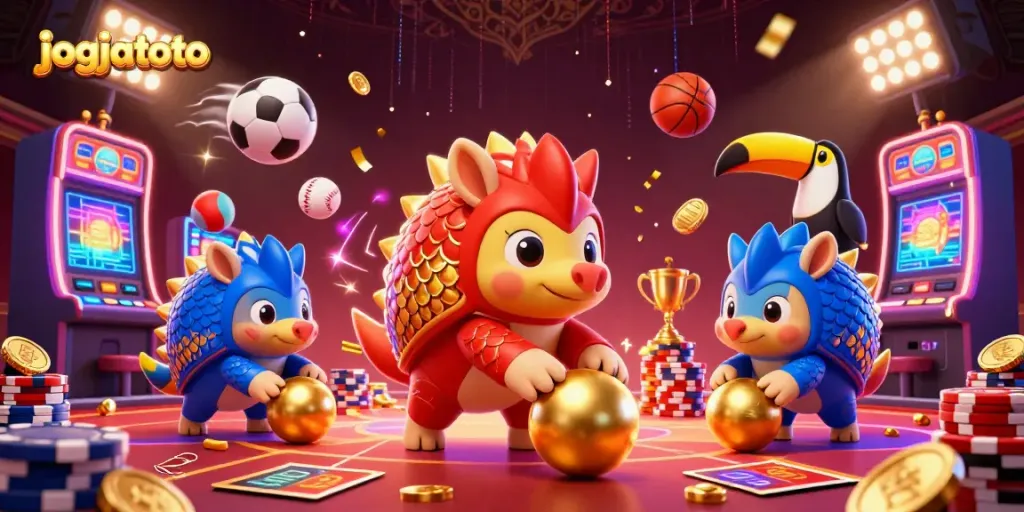 Experience the thrilling jogjatoto clash of pangolins in a vibrant casino scene with dynamic gameplay.