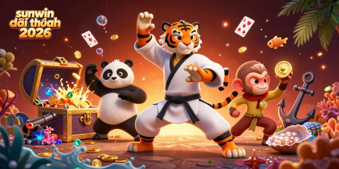 Experience the thrill of sunwin đổi thưởng 2026 with vibrant 3D casino characters amidst exciting game elements.