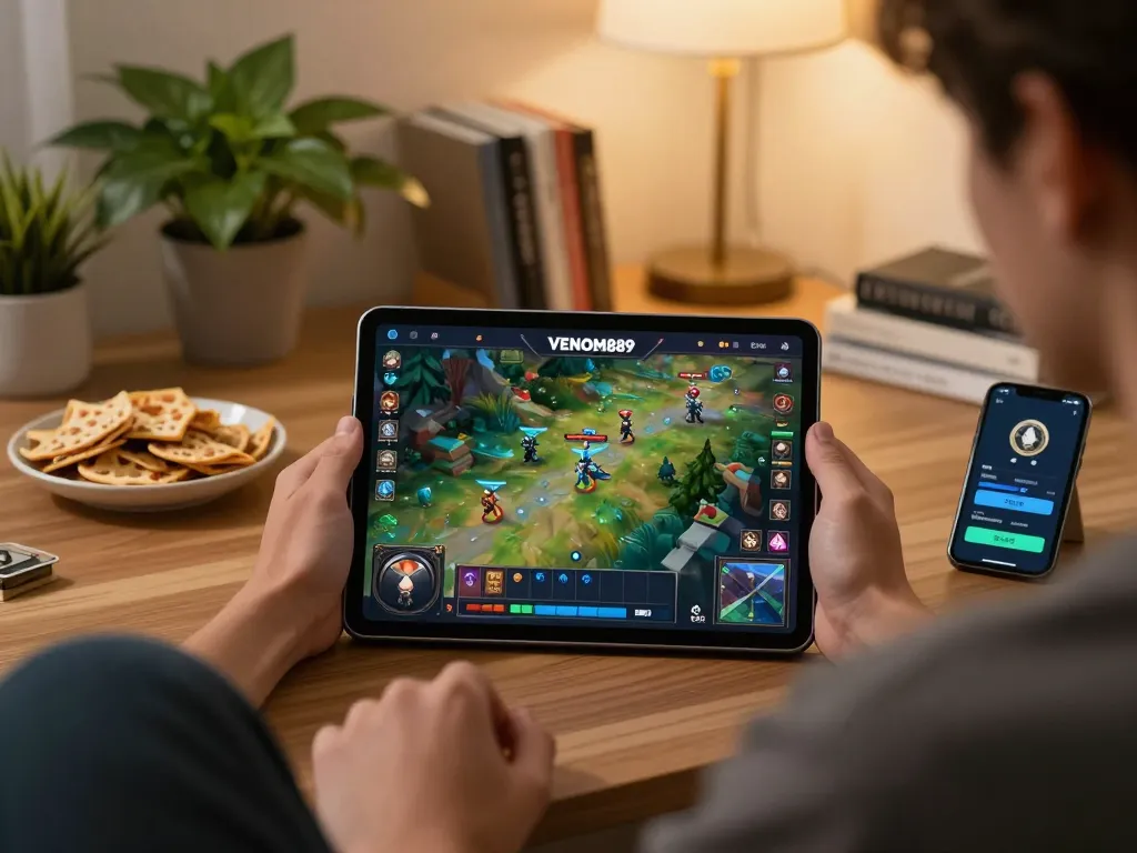 Engage in thrilling gameplay with VENOM889 in a cozy home setting