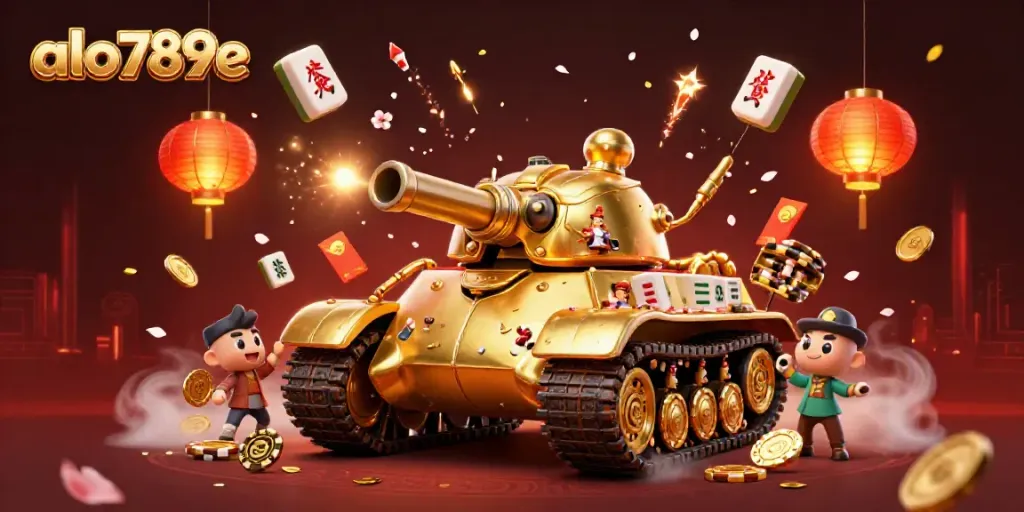 Experience the thrilling world of gambling at alo789e with a vibrant 3D casino scene featuring a golden beetle tank.