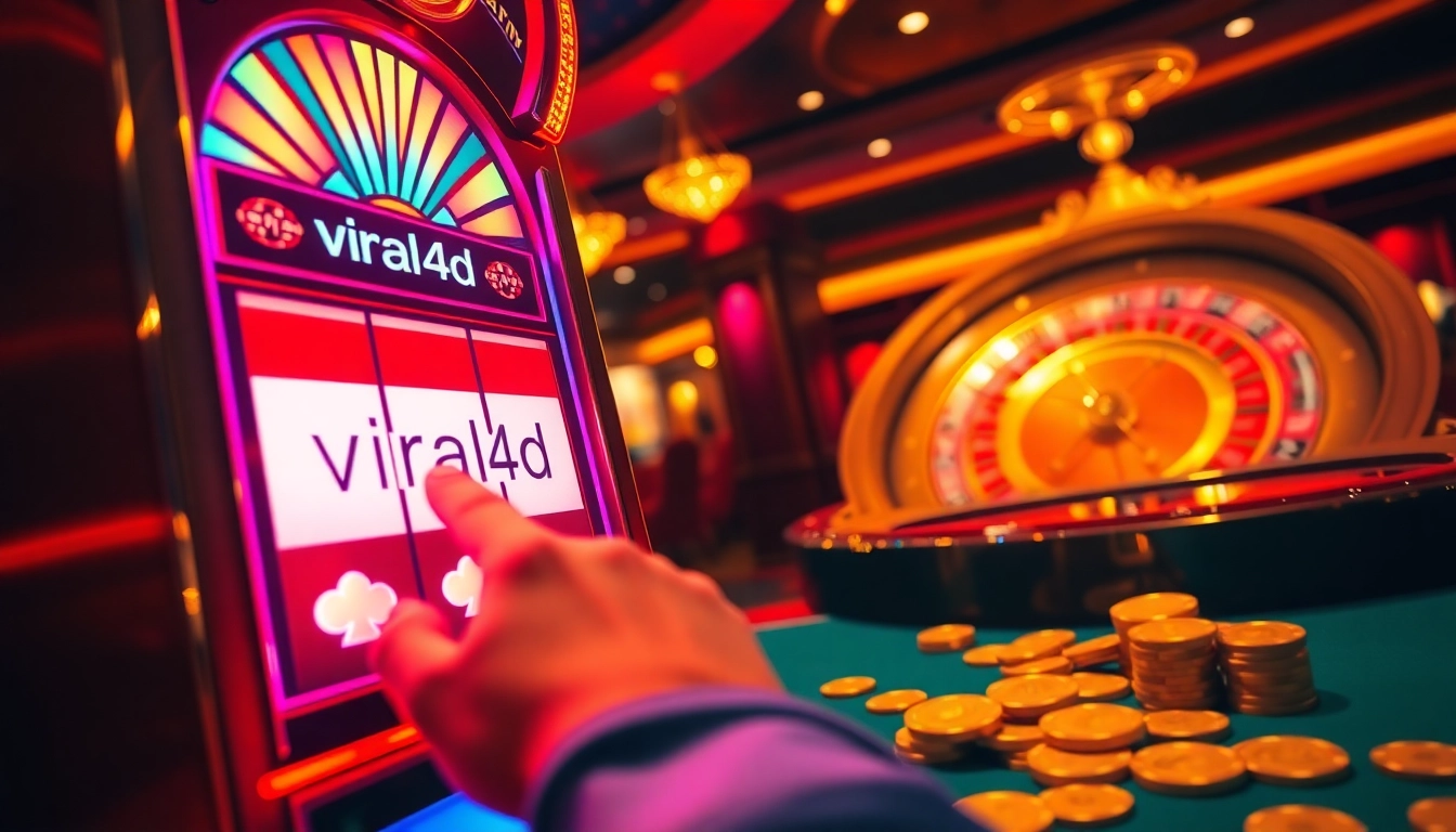 Experience a thrilling moment with viral4d at this vibrant casino slot machine scene.