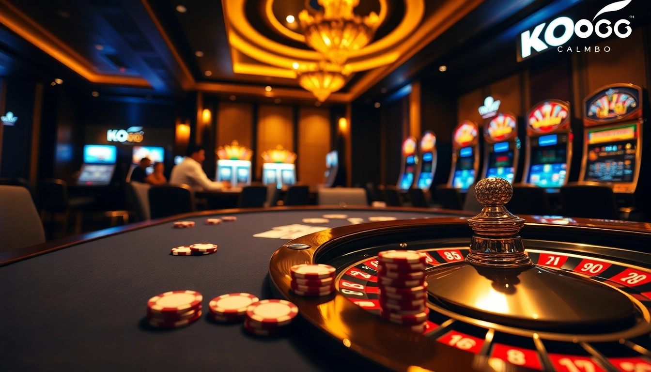 Trải nghiệm sự phấn khích KO66 tại bàn casino lộng lẫy này, với những viên chip poker và bánh xe roulette.
